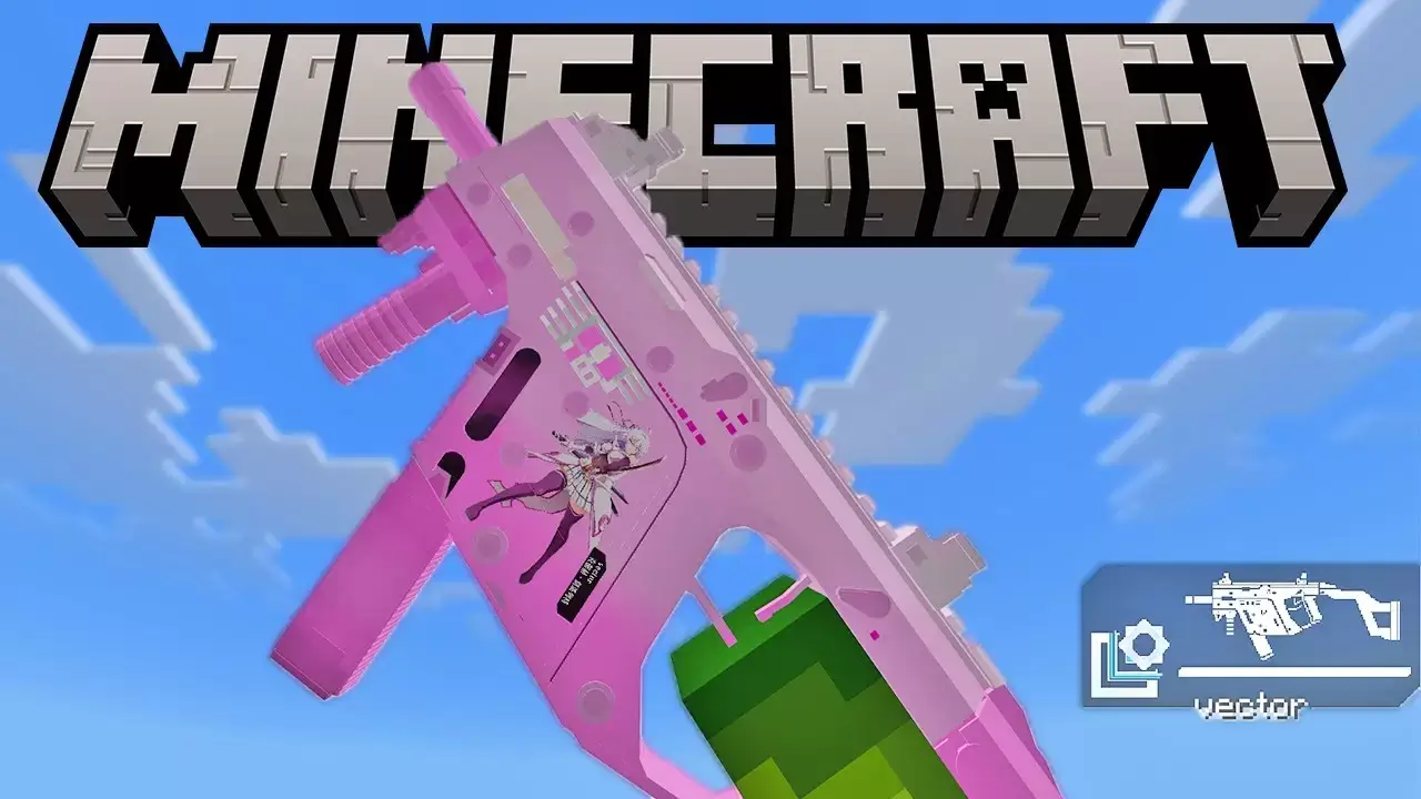 3D हथियारों के लिए मोड Minecraft PE (Bedrock)